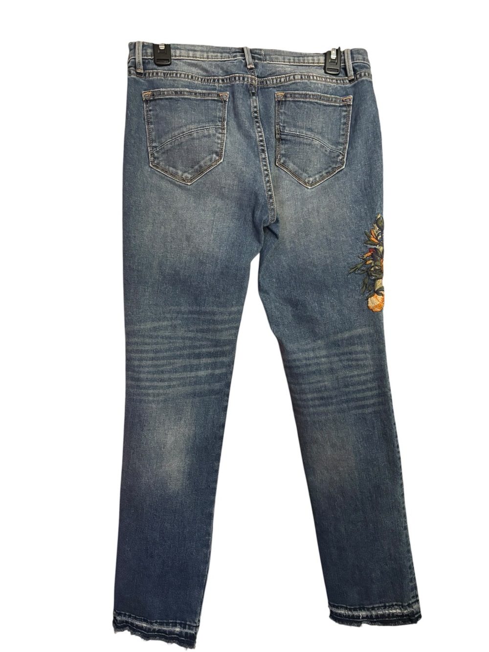 DRIFTWOOD Women's Blue Jeans with Orange Floral Embroidery - Picture 9 of 10